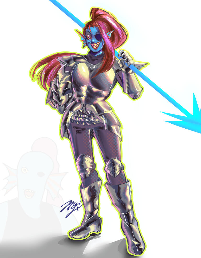 Character From Deltarune (Undyne) Made in Clip Studio Paint 2000x2566px Canvas 300dpi