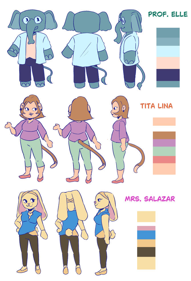 Side Characters From short animation film called sari-sari Made in Clip Studio Paint EX 2480x3661px Canvas 300dpi