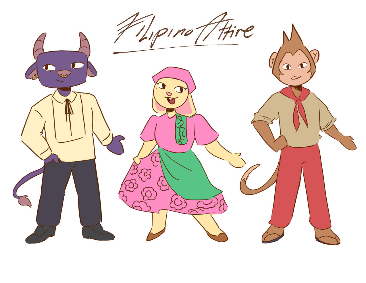 Filipino Attire Outfits From short animation film called sari-sari Made in Clip Studio Paint EX 3200x2480px Canvas 300dpi